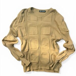Issey Miyake Tan Sculptural Knit Pullover